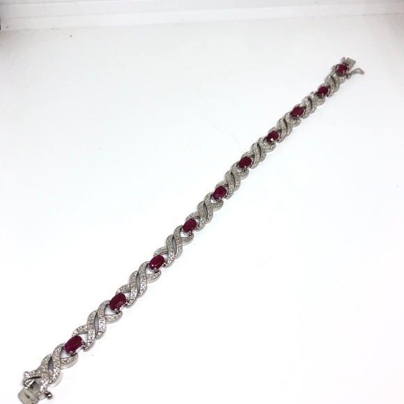 Genuine Ruby & Diamond Bracelet - Picture 6 of 7